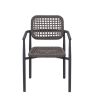 Fauteuil de terrasse SYRACUSE H46 empilable d'extérieur - Aluminium et textilène anthracite