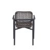 Fauteuil de terrasse SYRACUSE H46 empilable d'extérieur - Aluminium et textilène anthracite