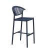 Tabouret de bar ALICANTE H75 d'extérieur - Aluminium bleu foncé, polyéthylène bleu abysse