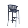 Tabouret de bar ALICANTE H75 d'extérieur - Aluminium bleu foncé, polyéthylène bleu abysse