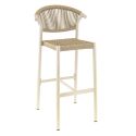 Tabouret de bar ALICANTE H75 d'extérieur - Aluminium et polyéthylène sable