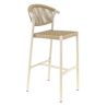 Tabouret de bar ALICANTE H75 d'extérieur - Aluminium et polyéthylène sable