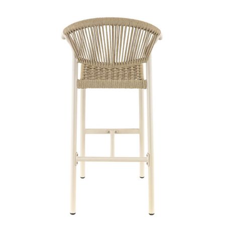 Tabouret de bar ALICANTE H75 d'extérieur - Aluminium et polyéthylène sable