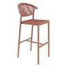 Tabouret de bar ALICANTE H75 d'extérieur - Aluminium et polyéthylène terra