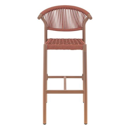 Tabouret de bar ALICANTE H75 d'extérieur - Aluminium et polyéthylène terra