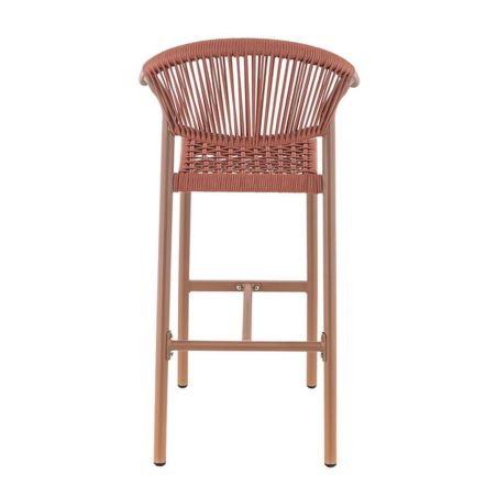 Tabouret de bar ALICANTE H75 d'extérieur - Aluminium et polyéthylène terra