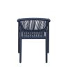 Fauteuil de terrasse DENIA H45 empilable d'extérieur - Aluminium bleu foncé, polyéthylène bleu abysse