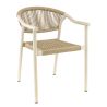 Fauteuil de terrasse DENIA H45 empilable d'extérieur - Aluminium et polyéthylène sable