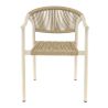 Fauteuil de terrasse DENIA H45 empilable d'extérieur - Aluminium et polyéthylène sable