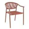 Fauteuil de terrasse DENIA H45 empilable d'extérieur - Aluminium et polyéthylène terra