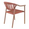 Fauteuil de terrasse DENIA H45 empilable d'extérieur - Aluminium et polyéthylène terra