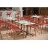 Fauteuil de terrasse DENIA H45 empilable d'extérieur - Aluminium et polyéthylène terra
