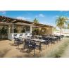 Fauteuil de terrasse DENIA H45 empilable d'extérieur - Aluminium et polyéthylène terra