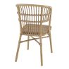 Chaise de terrasse ORLEANS H45 empilable d'extérieur - Aluminium effet bambou caramel, tressage PE imitation rotin noisette