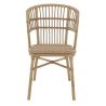 Chaise de terrasse ORLEANS H45 empilable d'extérieur - Aluminium effet bambou caramel, tressage PE imitation rotin noisette