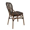 Chaise de terrasse DAX H46 empilable d'extérieur - Aluminium effet bambou et tressage PE imitation rotin marron foncé