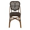 Chaise de terrasse DAX H46 empilable d'extérieur - Aluminium effet bambou et tressage PE imitation rotin marron foncé