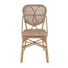 Chaise de terrasse DAX H46 empilable d'extérieur - Aluminium effet bambou caramel, tressage PE imitation rotin noisette