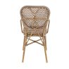 Chaise de terrasse DAX H46 empilable d'extérieur - Aluminium effet bambou caramel, tressage PE imitation rotin noisette