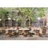 Chaise de terrasse DAX H46 empilable d'extérieur - Aluminium effet bambou caramel, tressage PE imitation rotin noisette