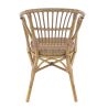 Fauteuil de terrasse METZ H44 empilable d'extérieur - Aluminium effet bambou caramel, tressage PE imitation rotin noisette