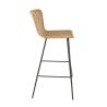Tabouret de bar LOYD H77 empilable d'extérieur - Métal noir, tressage PE imitation rotin naturel