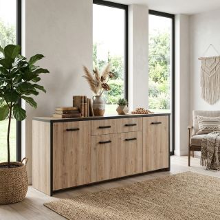 Buffet 210 cm TREVOR avec 4 portes et 1 tiroir