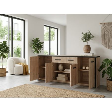 Buffet 210 cm TREVOR avec 4 portes et 1 tiroir