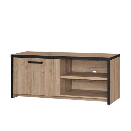 Meuble TV 126 cm TREVOR avec 1 porte et 2 niches ouvertes