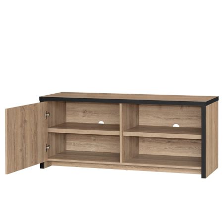 Meuble TV 126 cm TREVOR avec 1 porte et 2 niches ouvertes