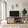 Meuble TV 126 cm TREVOR avec 1 porte et 2 niches ouvertes