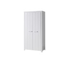 Armoire 2 portes ALCESTE - Pin massif, blanc