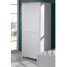 Armoire 2 portes ALCESTE - Pin massif, blanc