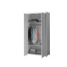 Armoire 2 portes ALCESTE - Pin massif, blanc