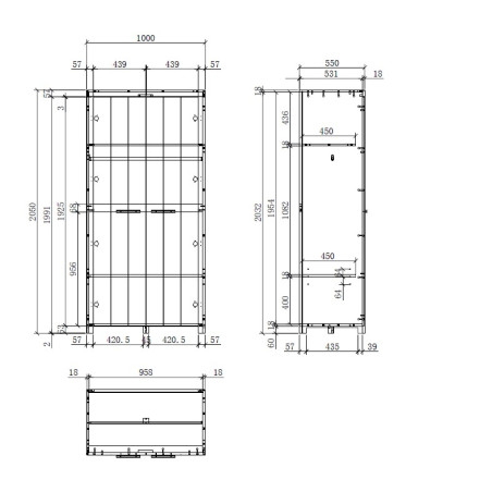 Armoire 2 portes ALCESTE - Pin massif, blanc