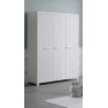 Armoire 3 portes ALCESTE - Pin massif, blanc