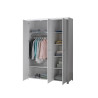 Armoire 3 portes ALCESTE - Pin massif, blanc
