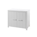 Commode 2 portes ALCESTE - Pin massif, blanc