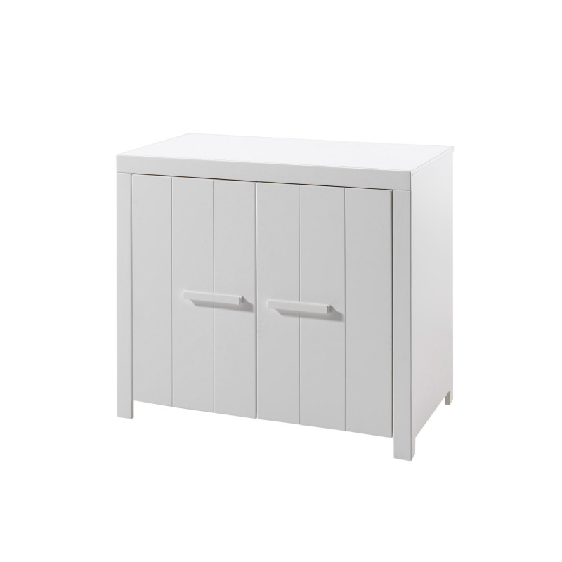 Commode 2 portes ALCESTE - Pin massif, blanc