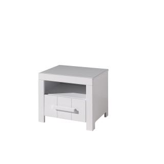 Chevet ALCESTE - Pin massif, blanc