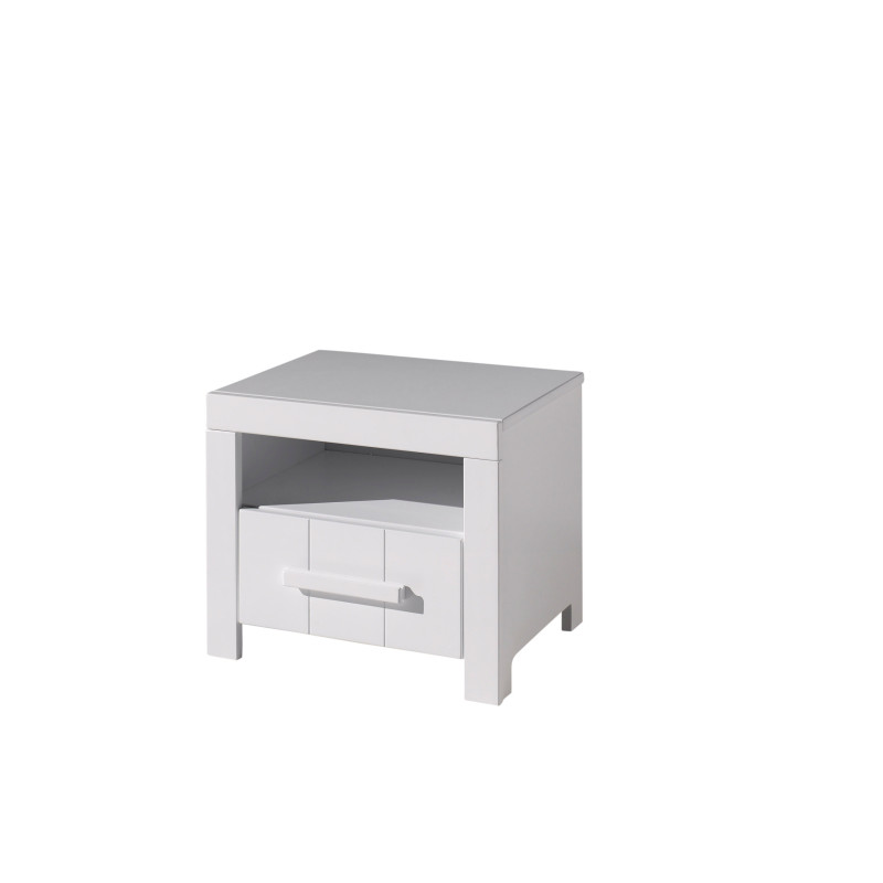Chevet ALCESTE - Pin massif, blanc