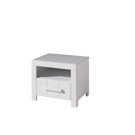 Chevet ALCESTE - Pin massif, blanc