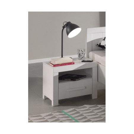 Chevet ALCESTE - Pin massif, blanc
