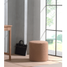 Pouf bouclé SYLVAIN - 100% Polyester, brun