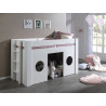 Lit mi-hauteur MARNIE 90 x 200 cm - MDF, blanc