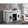 Lit mi-hauteur MARNIE 90 x 200 cm - MDF, blanc