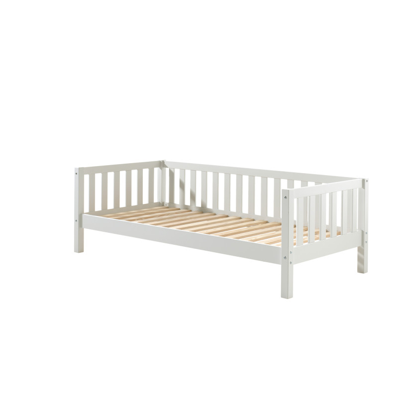 Lit capitaine (90) EUDES 90 x 200 cm - Pin massif, blanc