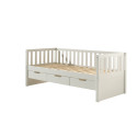 Lit capitaine (91) EUDES 90 x 200 cm - Pin massif, blanc