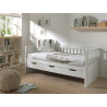 Lit capitaine (91) EUDES 90 x 200 cm - Pin massif, blanc
