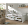 Lit capitaine (91) EUDES 90 x 200 cm - Pin massif, blanc